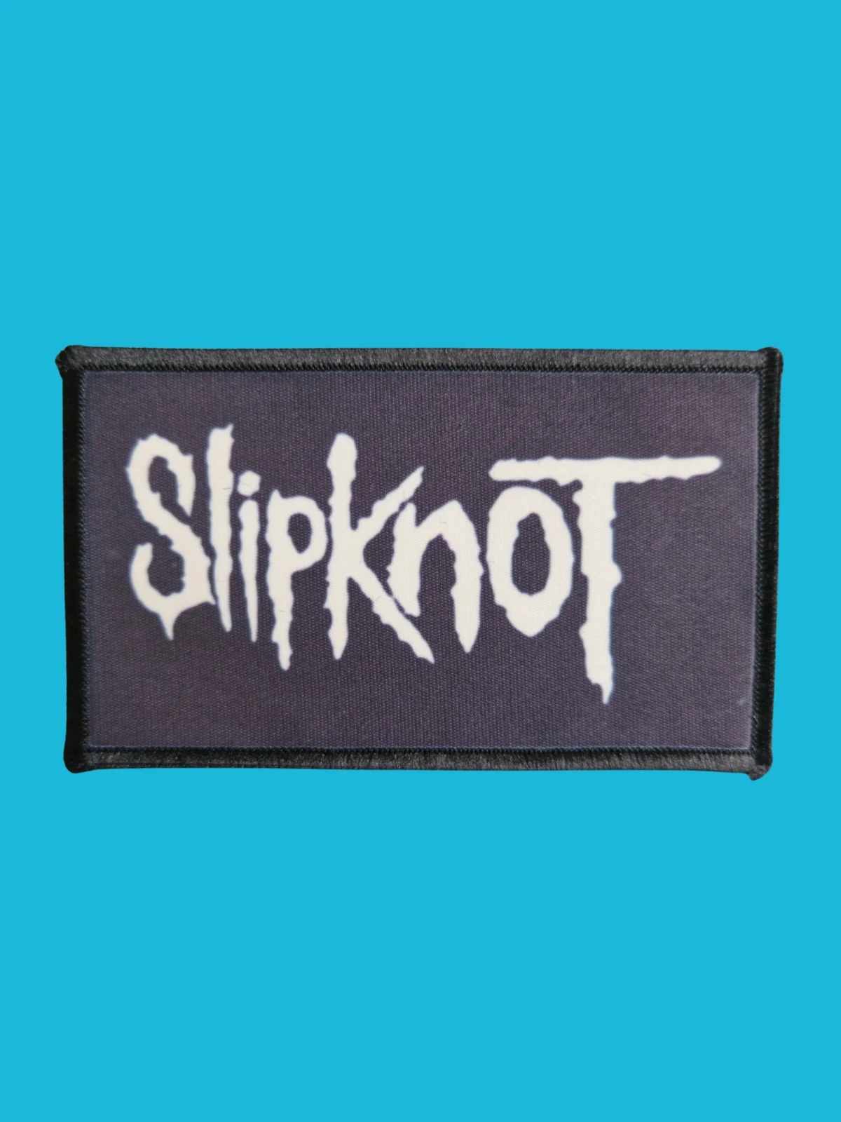 Patch Slipknot - Nom de groupe blanc - Imprimé - Rectangle de 6 x 10 centimètres